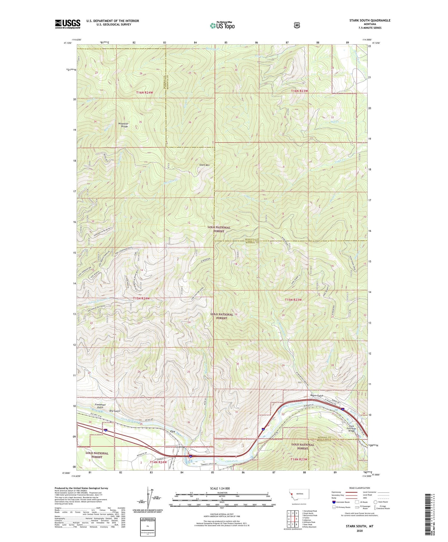Stark South Montana US Topo Map Image
