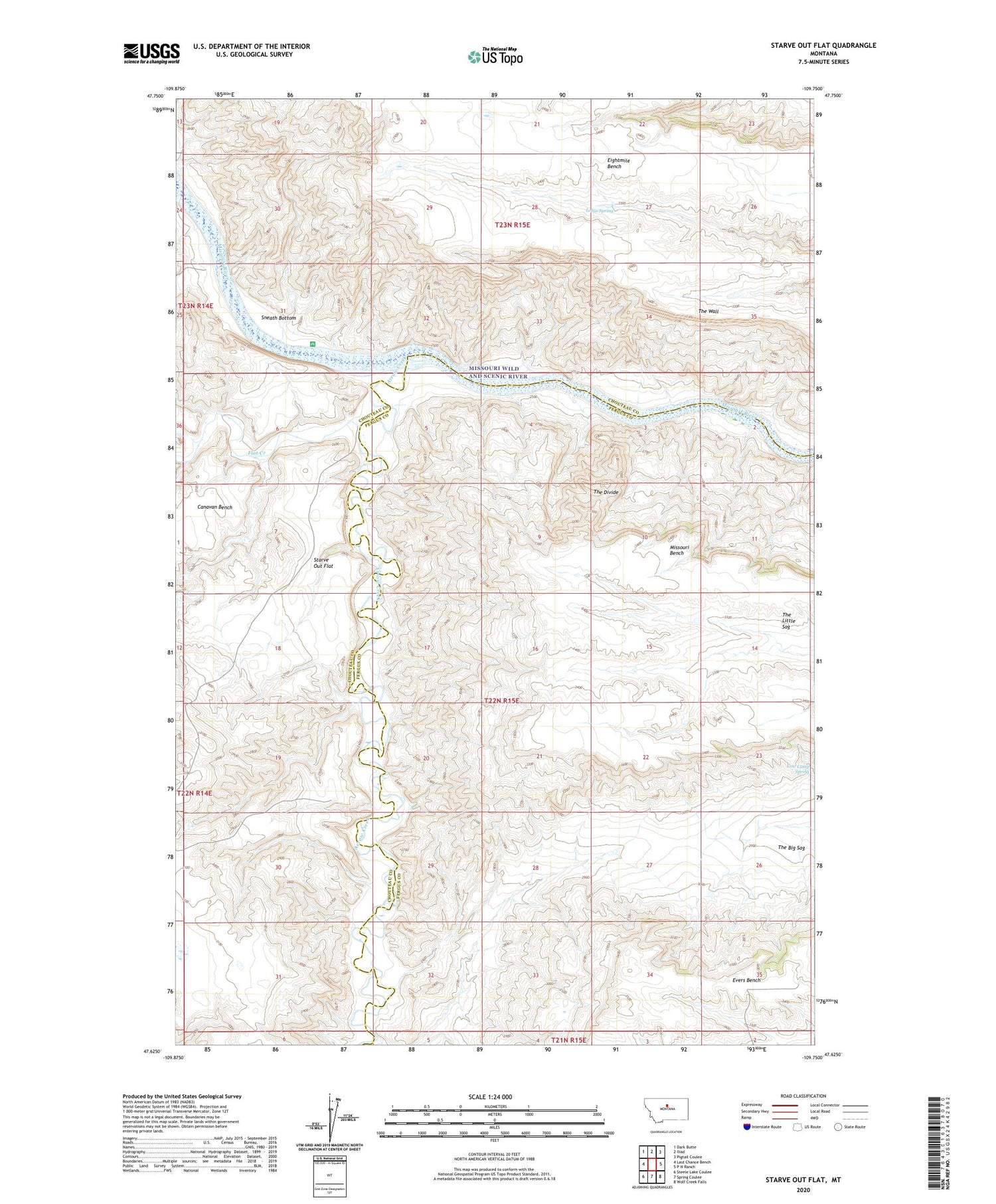Starve Out Flat Montana US Topo Map Image