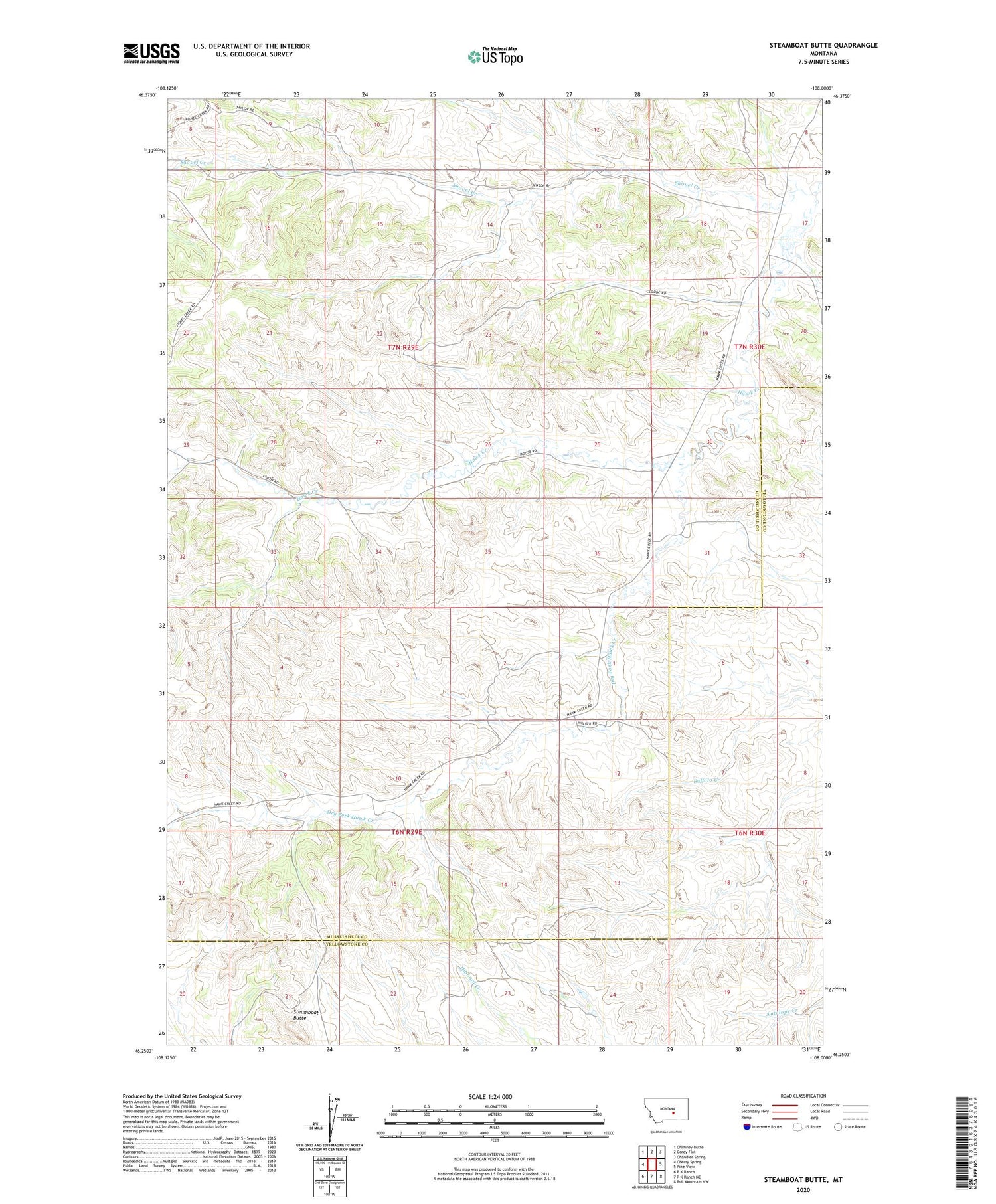 Steamboat Butte Montana US Topo Map Image
