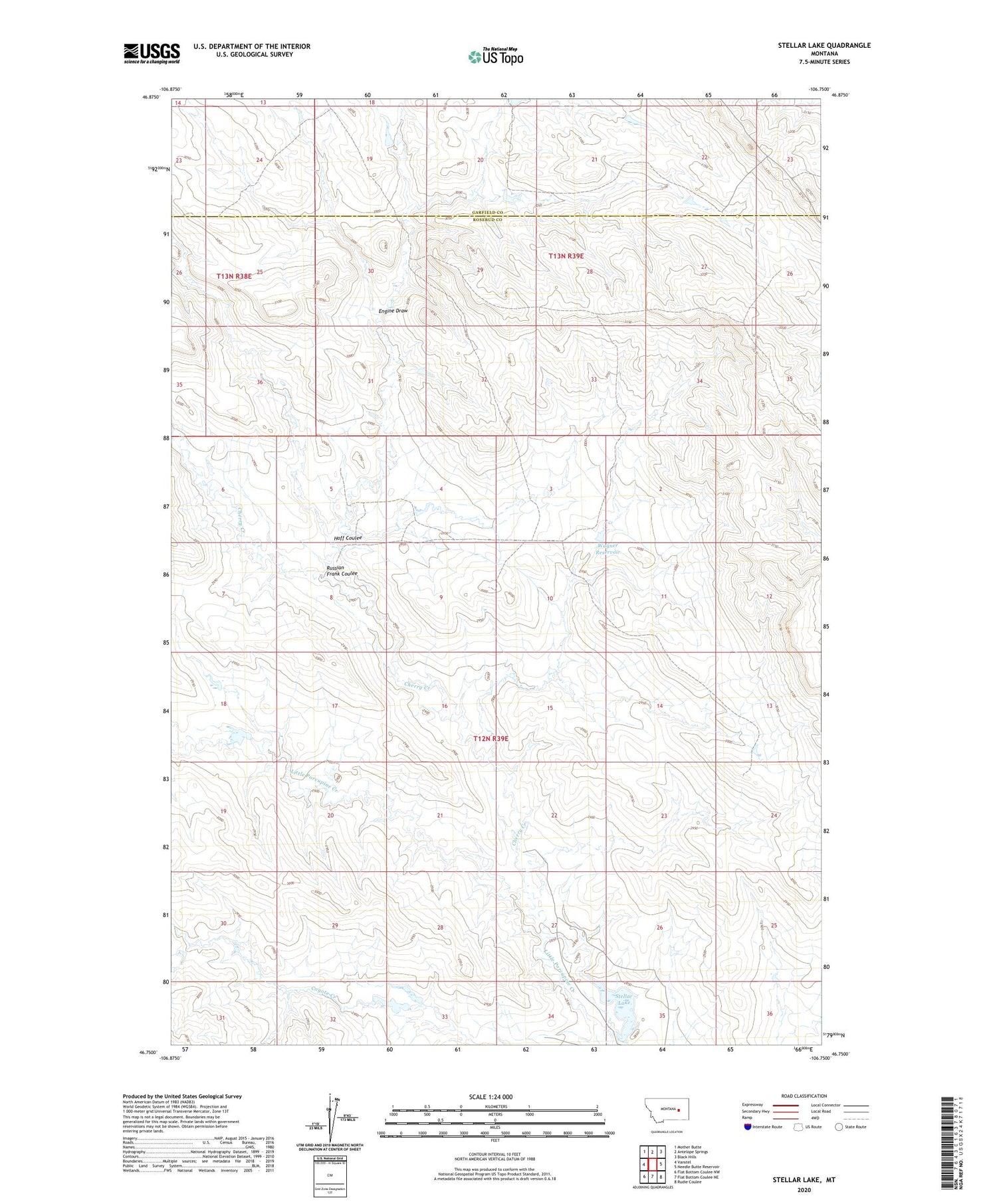 Stellar Lake Montana US Topo Map Image