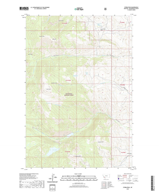 Storm Peak Montana US Topo Map Image