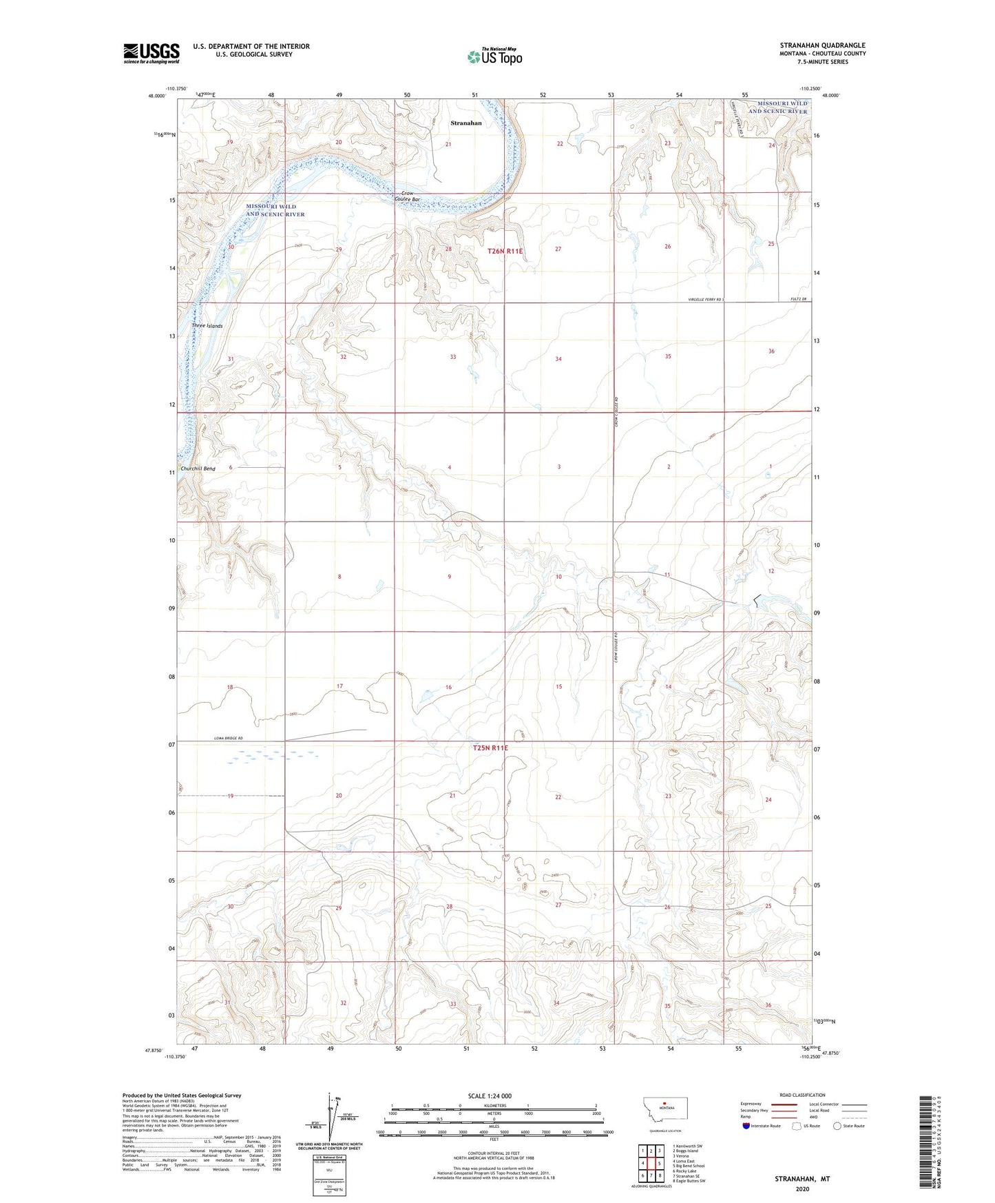 Stranahan Montana US Topo Map Image