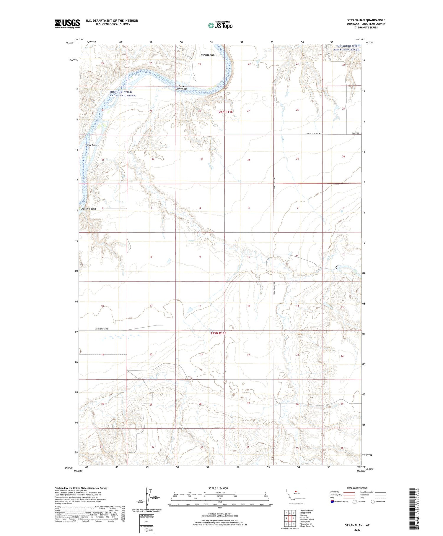 Stranahan Montana US Topo Map Image