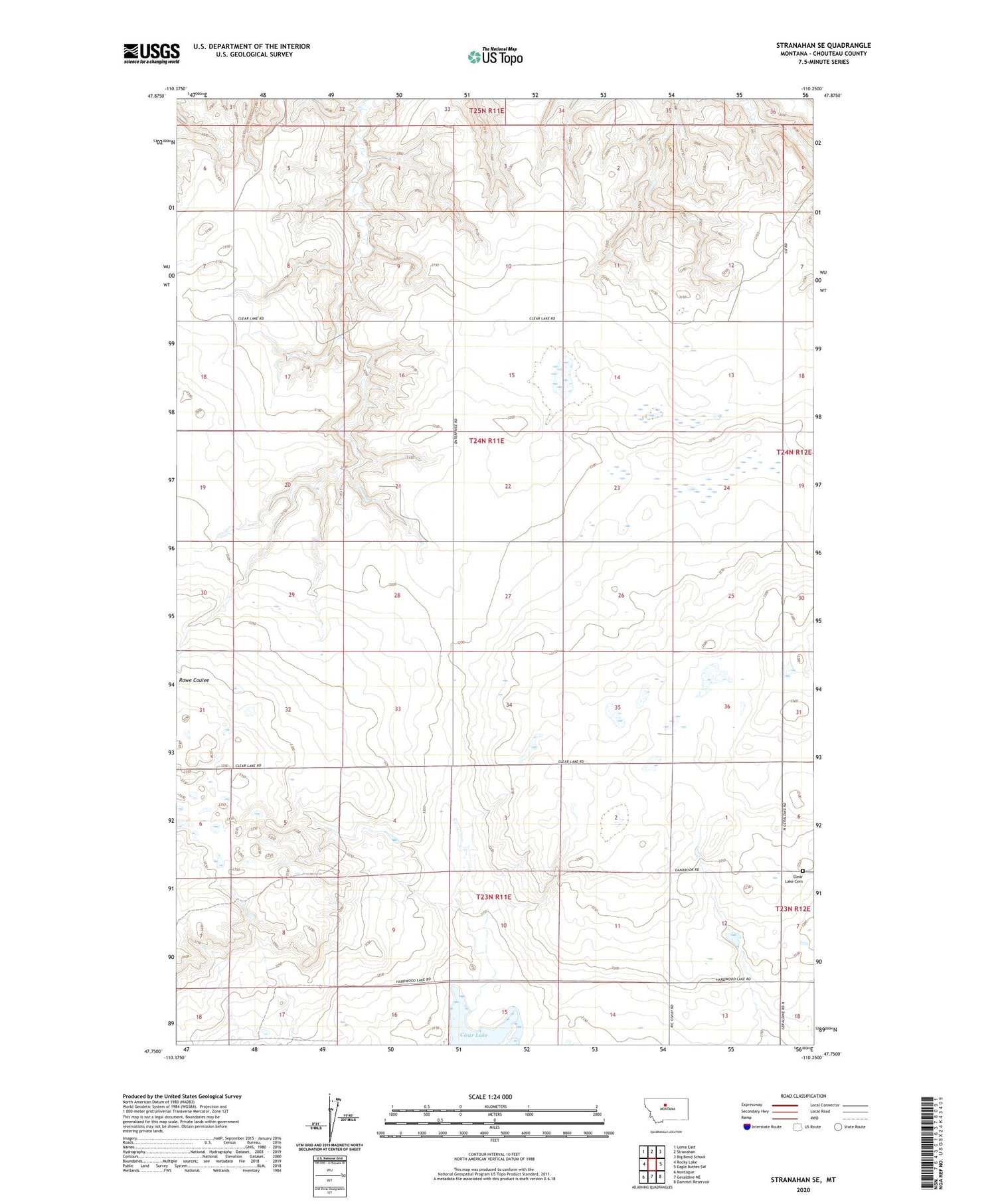 Stranahan SE Montana US Topo Map Image