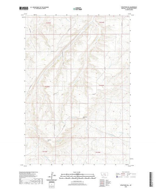 Stratford Hill Montana US Topo Map Image