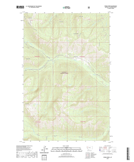 String Creek Montana US Topo Map Image