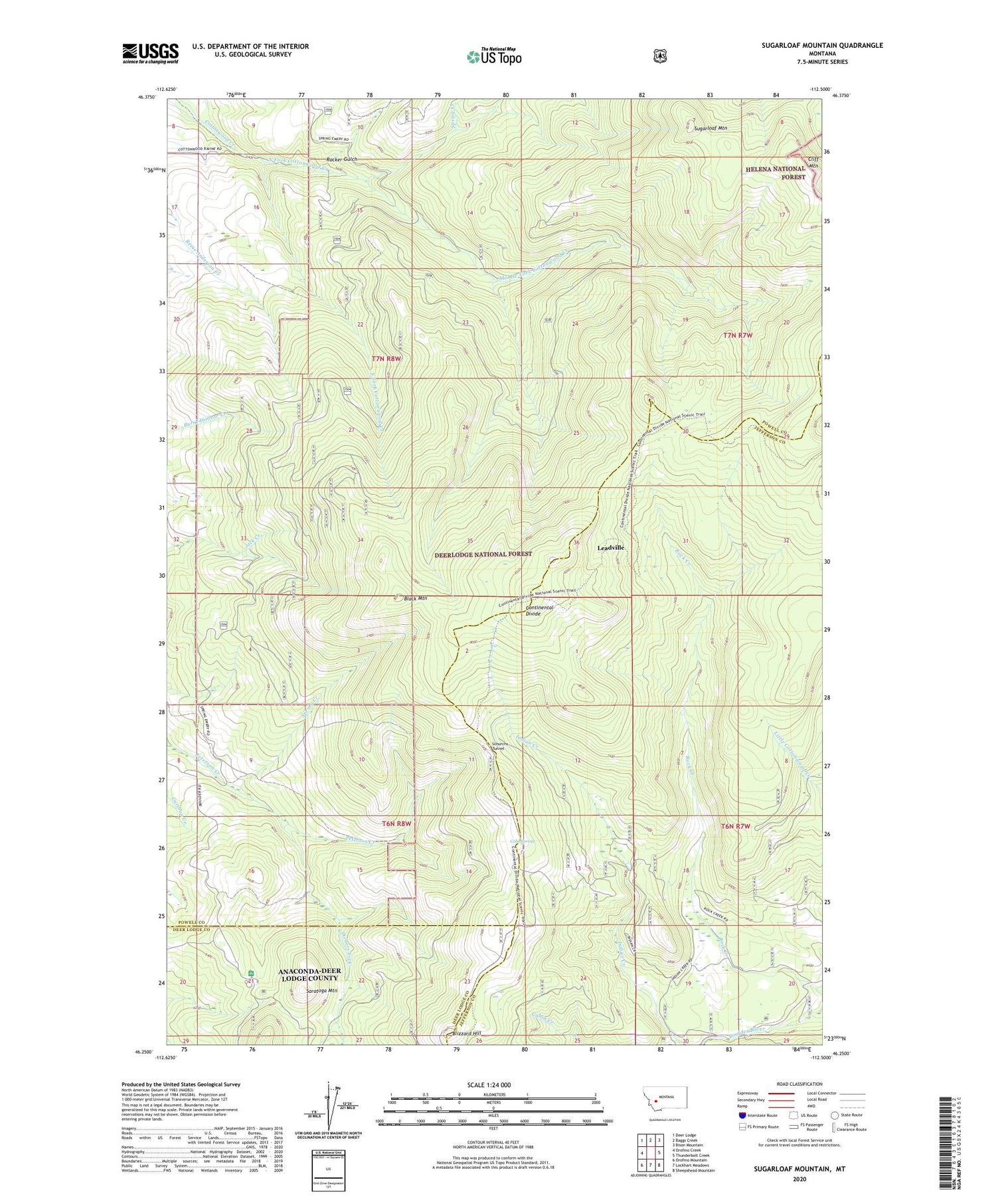 Sugarloaf Mountain Montana US Topo Map Image