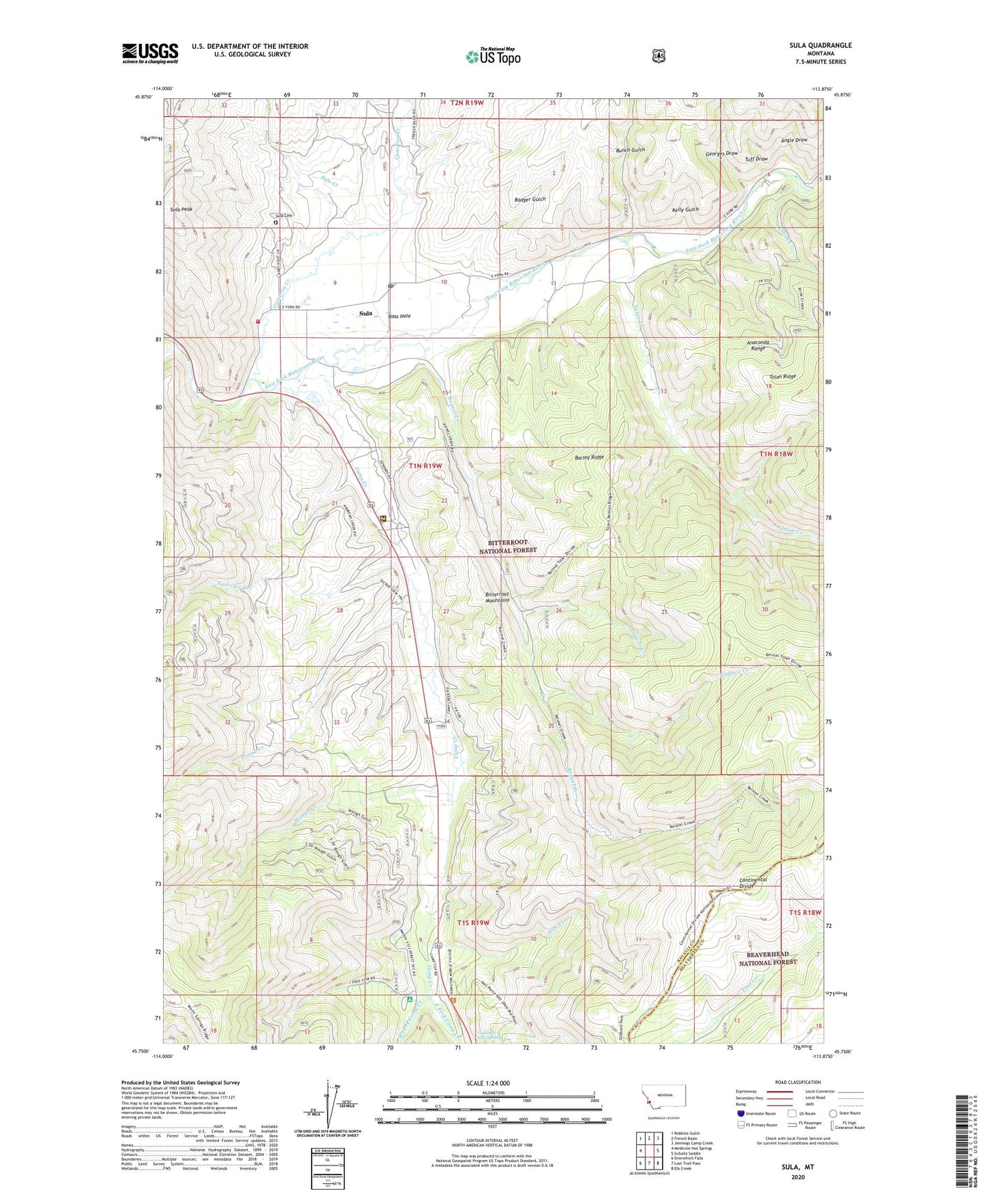 Sula Montana US Topo Map Image