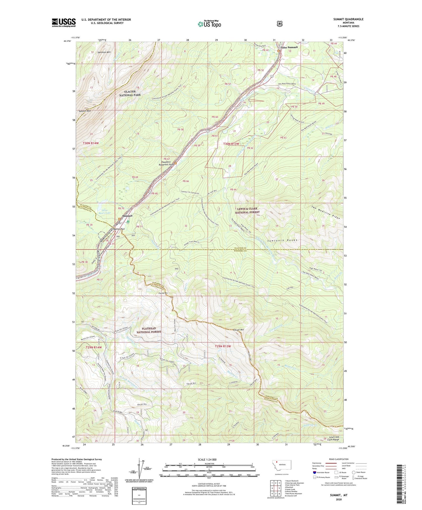 Summit Montana US Topo Map Image