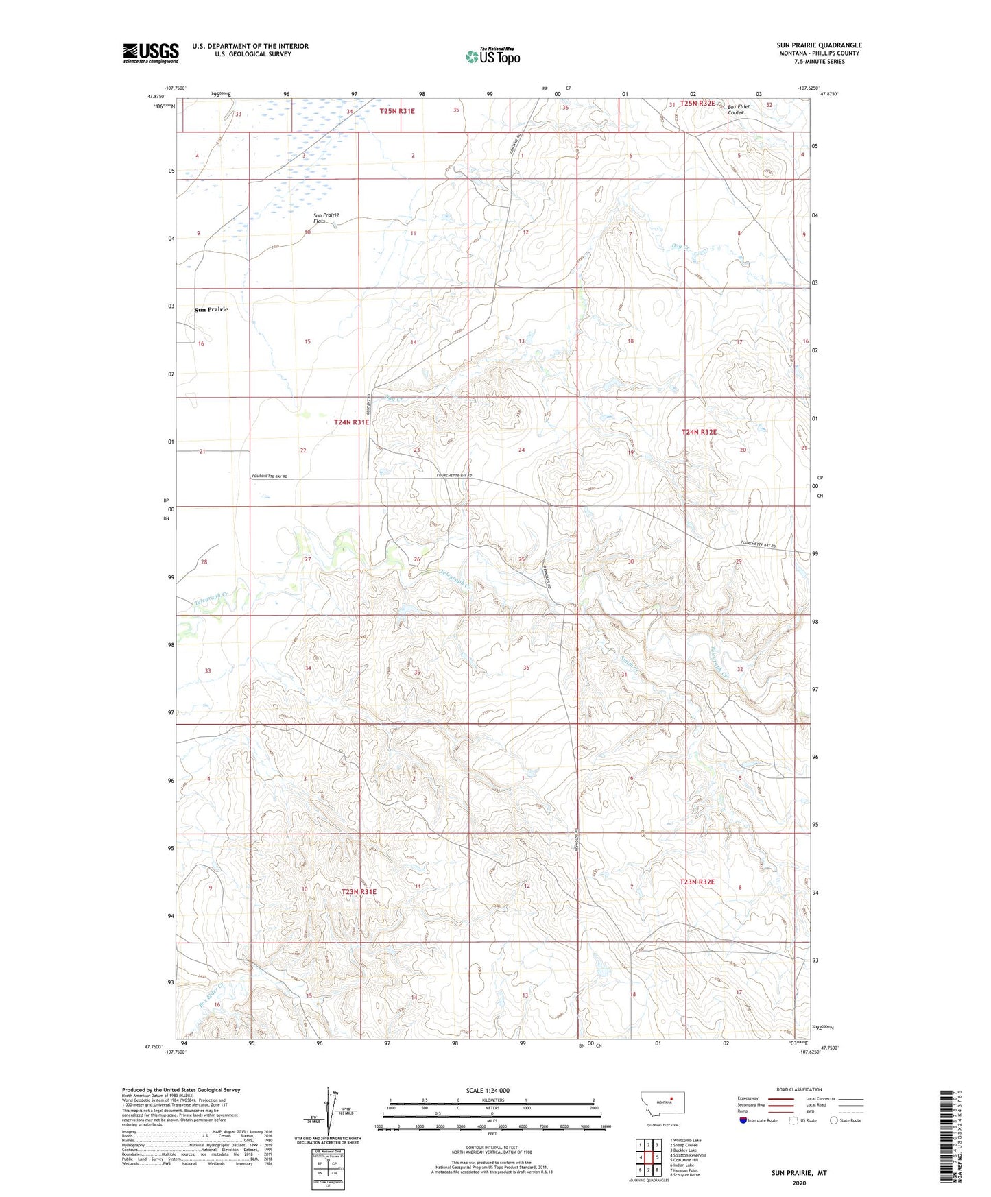 Sun Prairie Montana US Topo Map Image