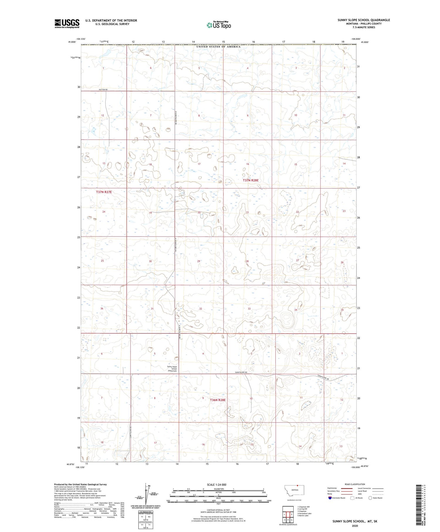 Sunny Slope School Montana US Topo Map Image