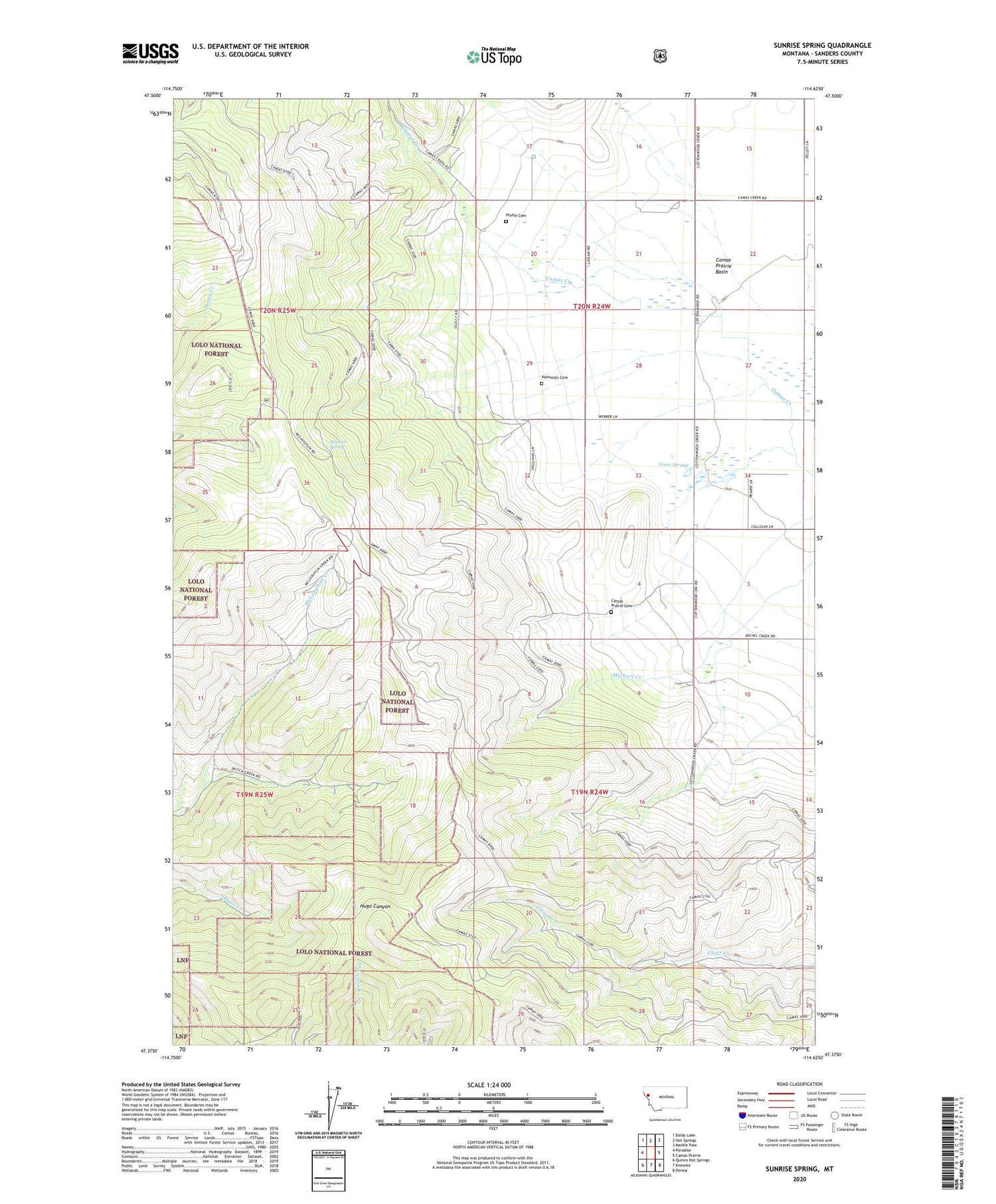 Sunrise Spring Montana US Topo Map Image