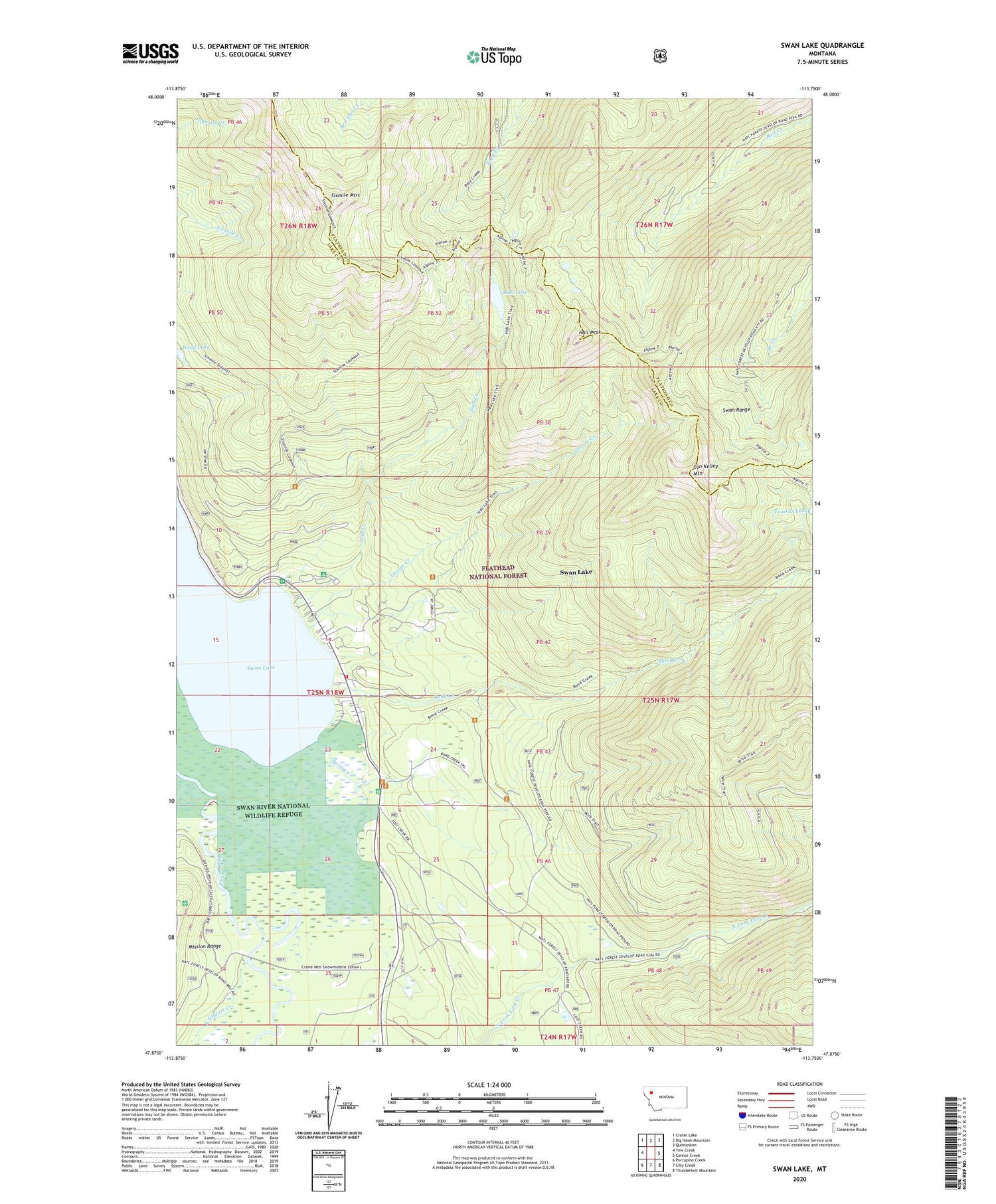 Swan Lake Montana US Topo Map Image
