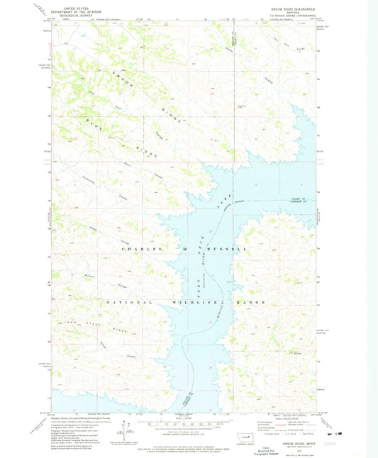 Classic USGS Swede Ridge Montana 7.5'x7.5' Topo Map Image
