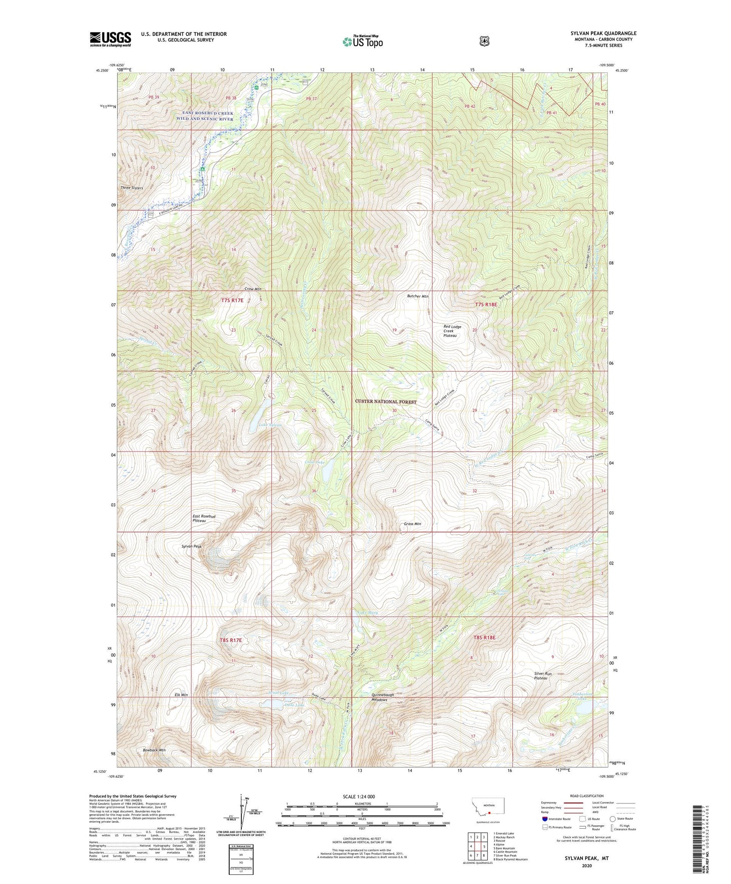 Sylvan Peak Montana US Topo Map Image