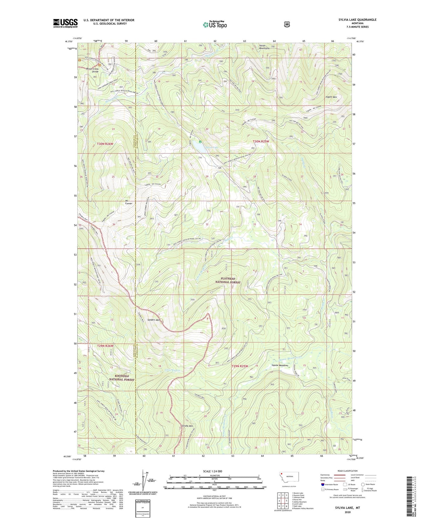 Sylvia Lake Montana US Topo Map Image