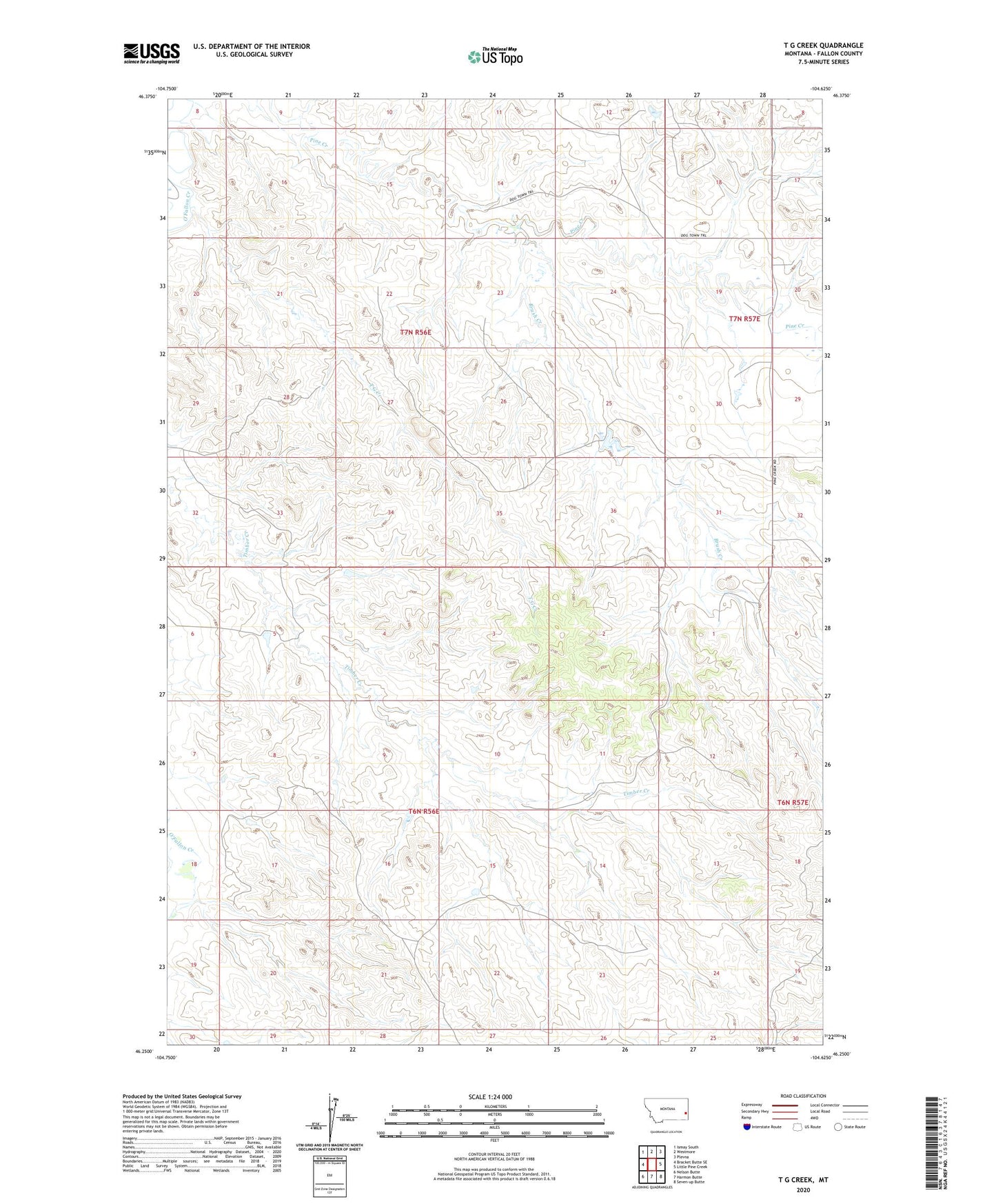 T G Creek Montana US Topo Map Image