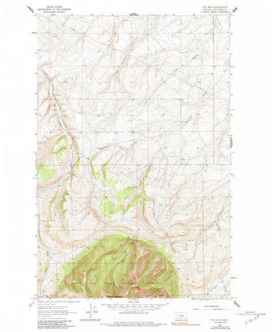 Classic USGS The Arch Montana 7.5'x7.5' Topo Map Image