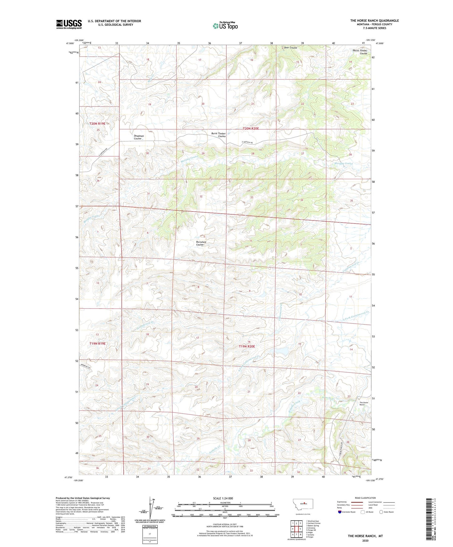 The Horse Ranch Montana US Topo Map Image