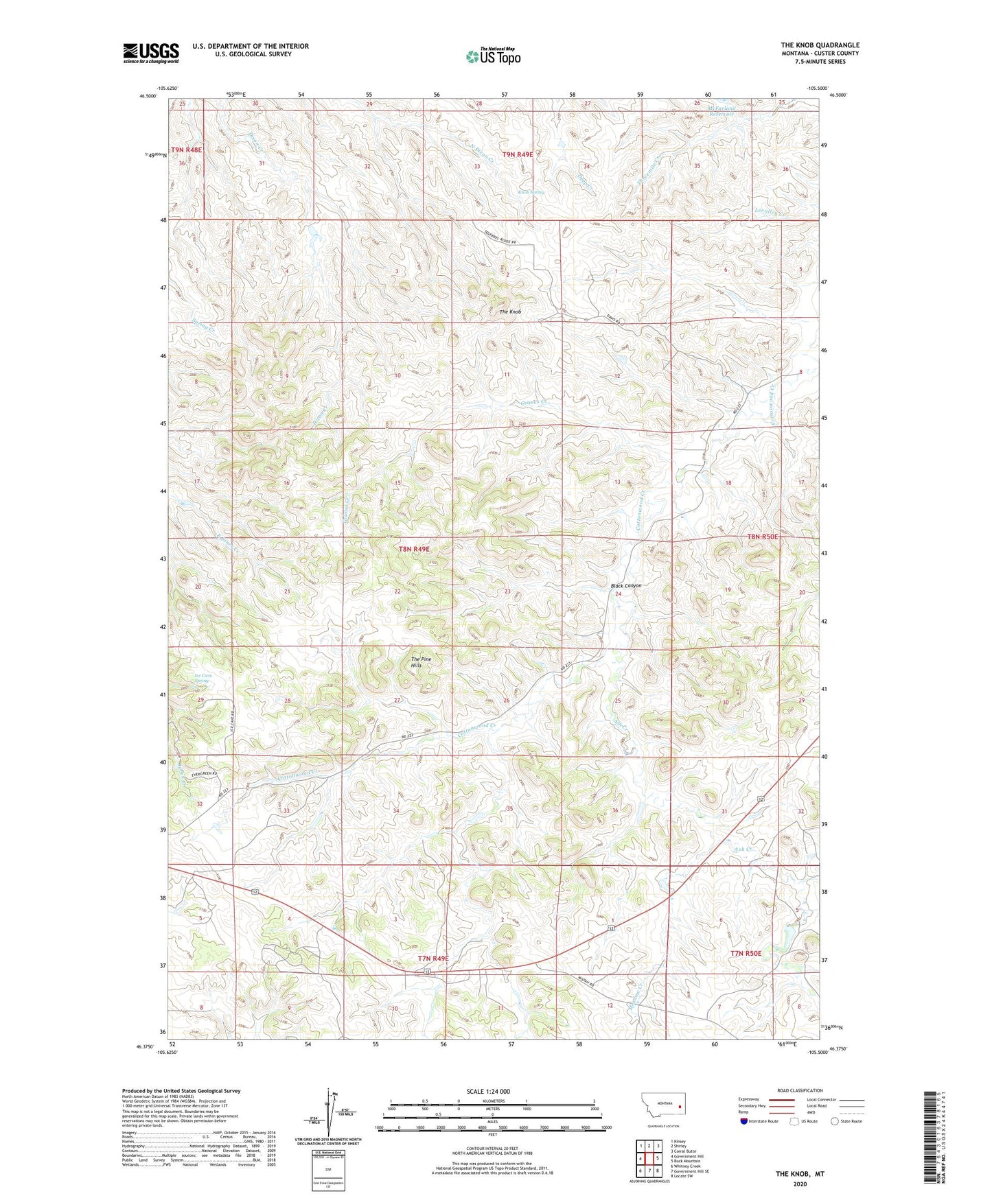 The Knob Montana US Topo Map Image