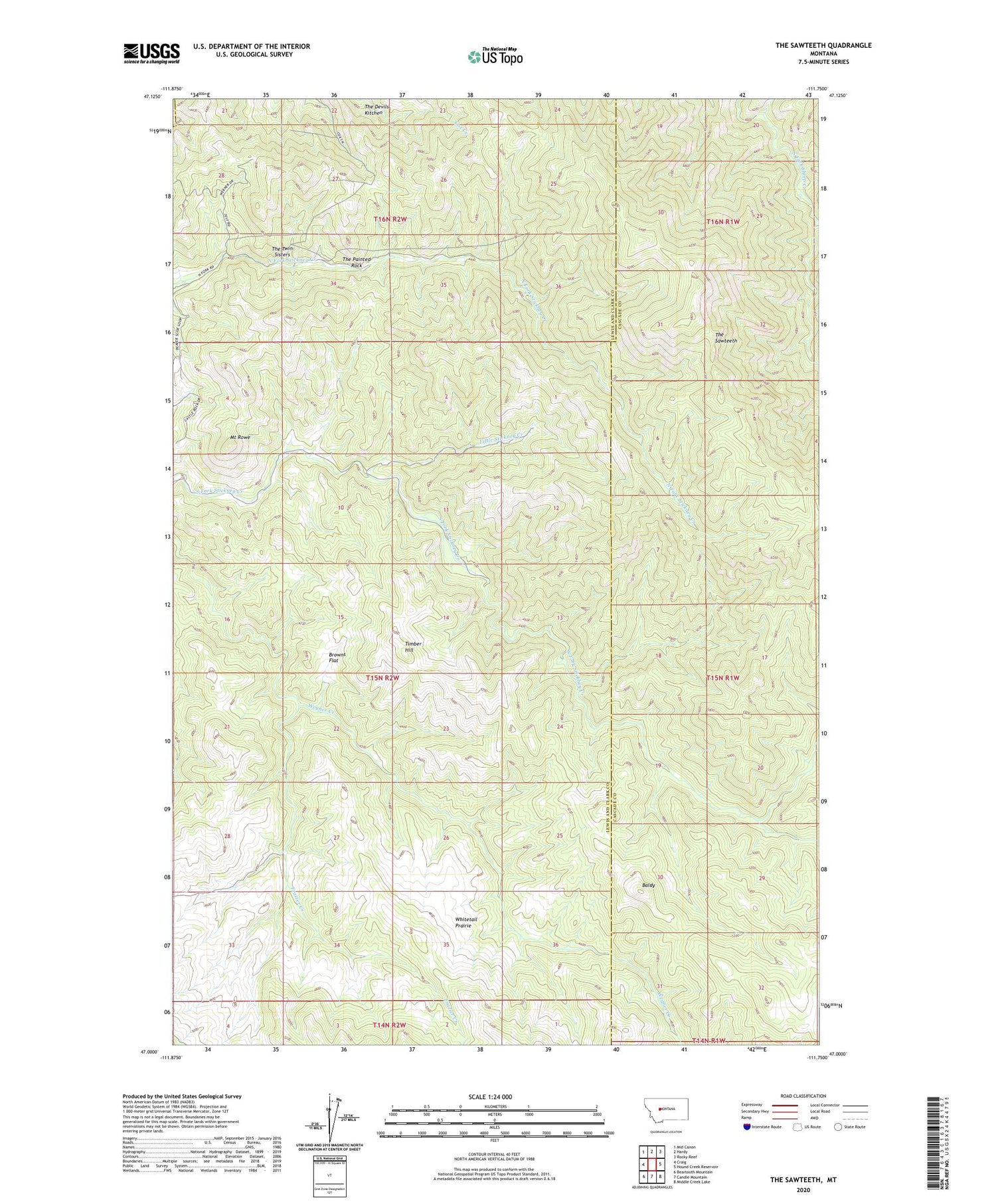 The Sawteeth Montana US Topo Map Image