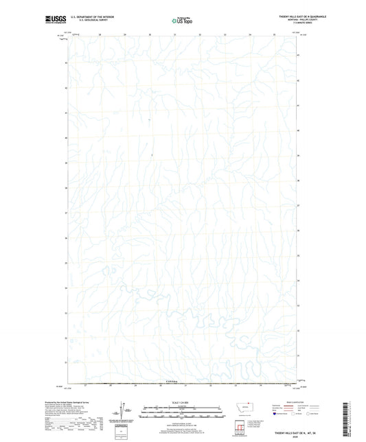 Thoeny Hills East OE N Montana US Topo Map Image