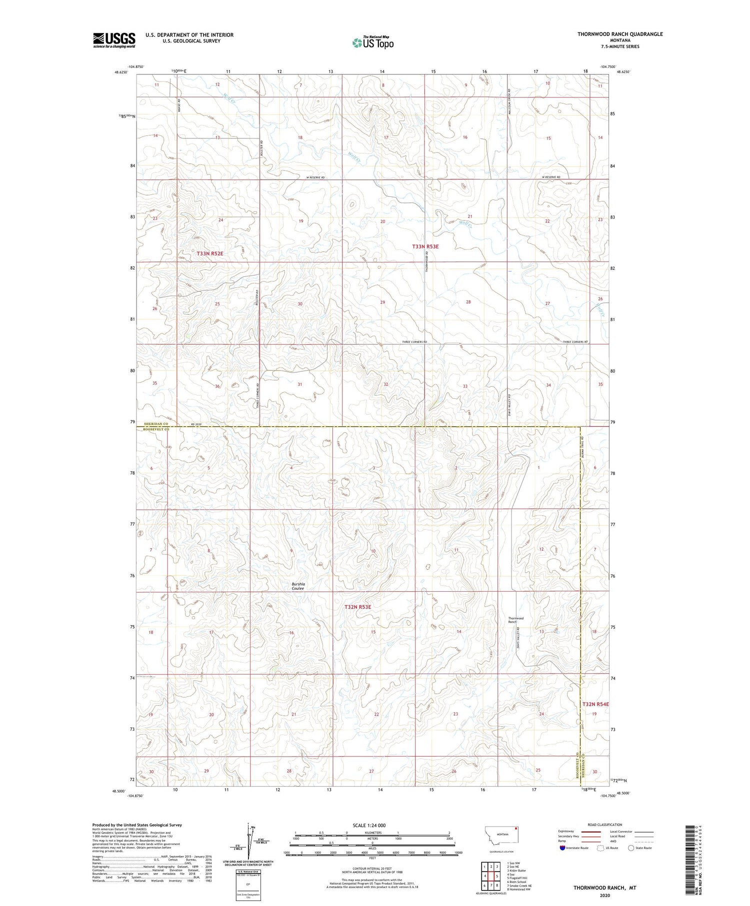 Thornwood Ranch Montana US Topo Map Image