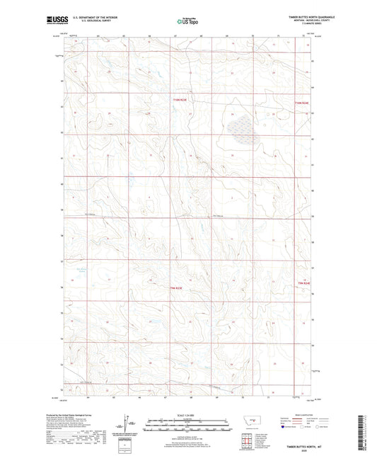 Timber Buttes North Montana US Topo Map Image