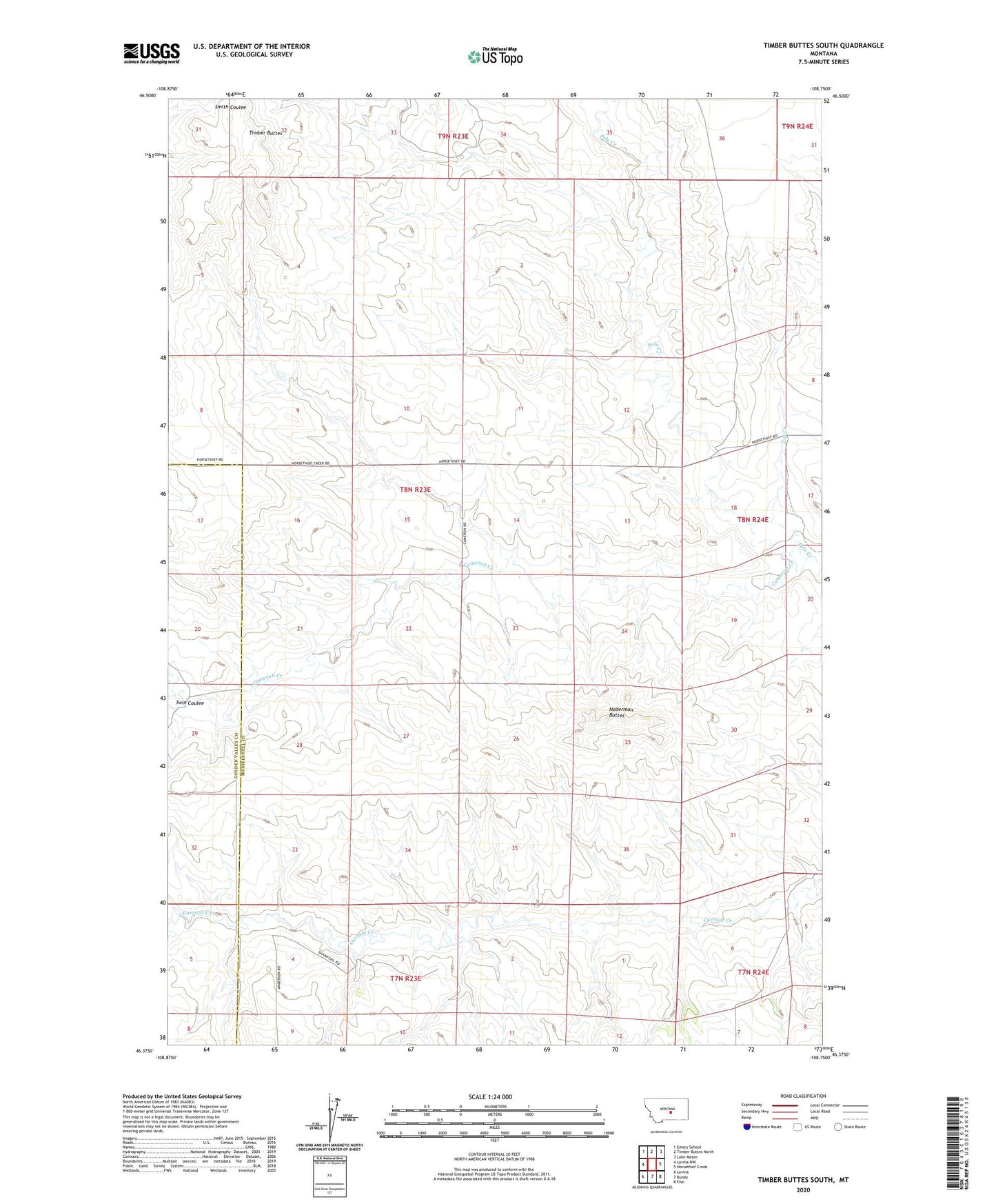 Timber Buttes South Montana US Topo Map Image