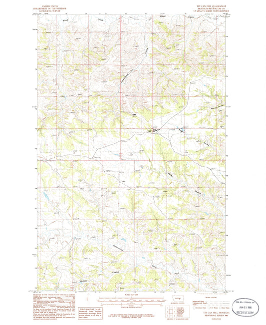 Classic USGS Tin Can Hill Montana 7.5'x7.5' Topo Map Image