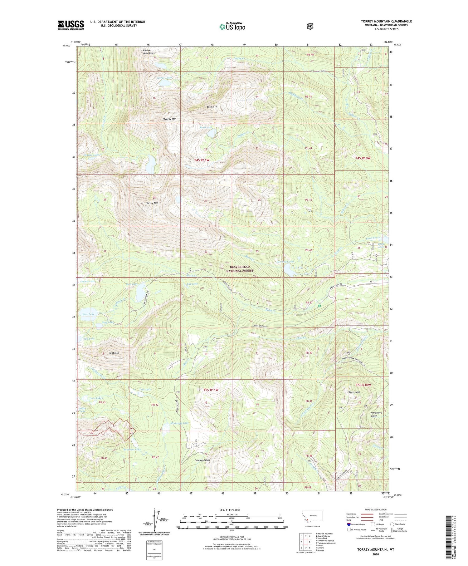 Torrey Mountain Montana US Topo Map Image