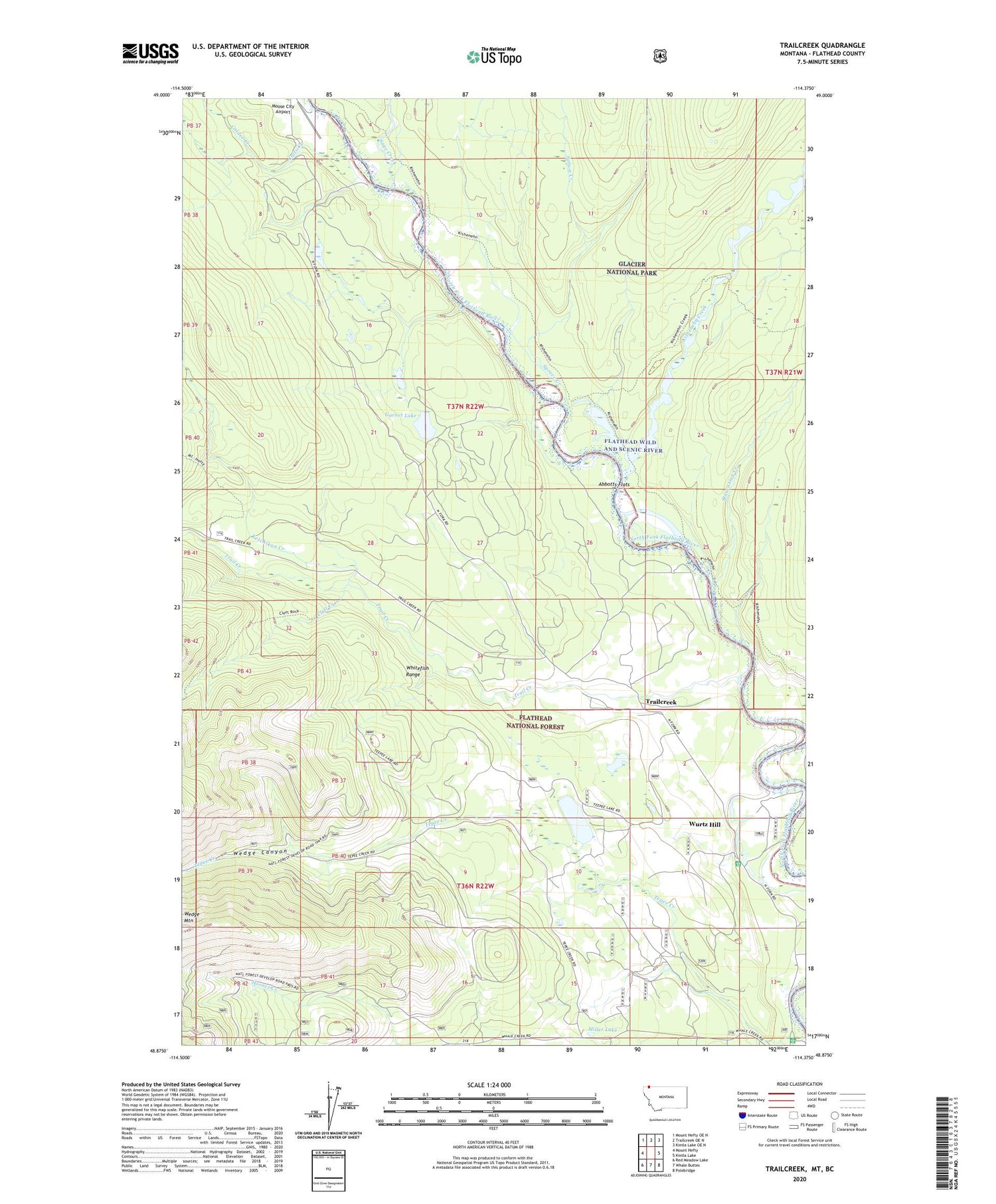 Trailcreek Montana US Topo Map Image