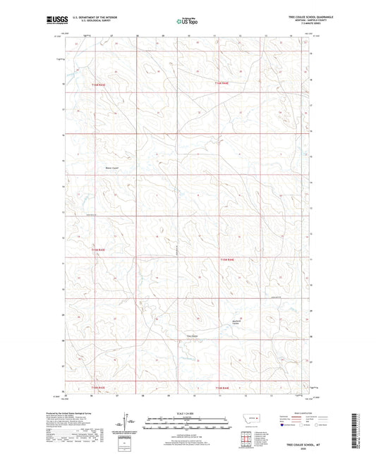 Tree Coulee School Montana US Topo Map Image