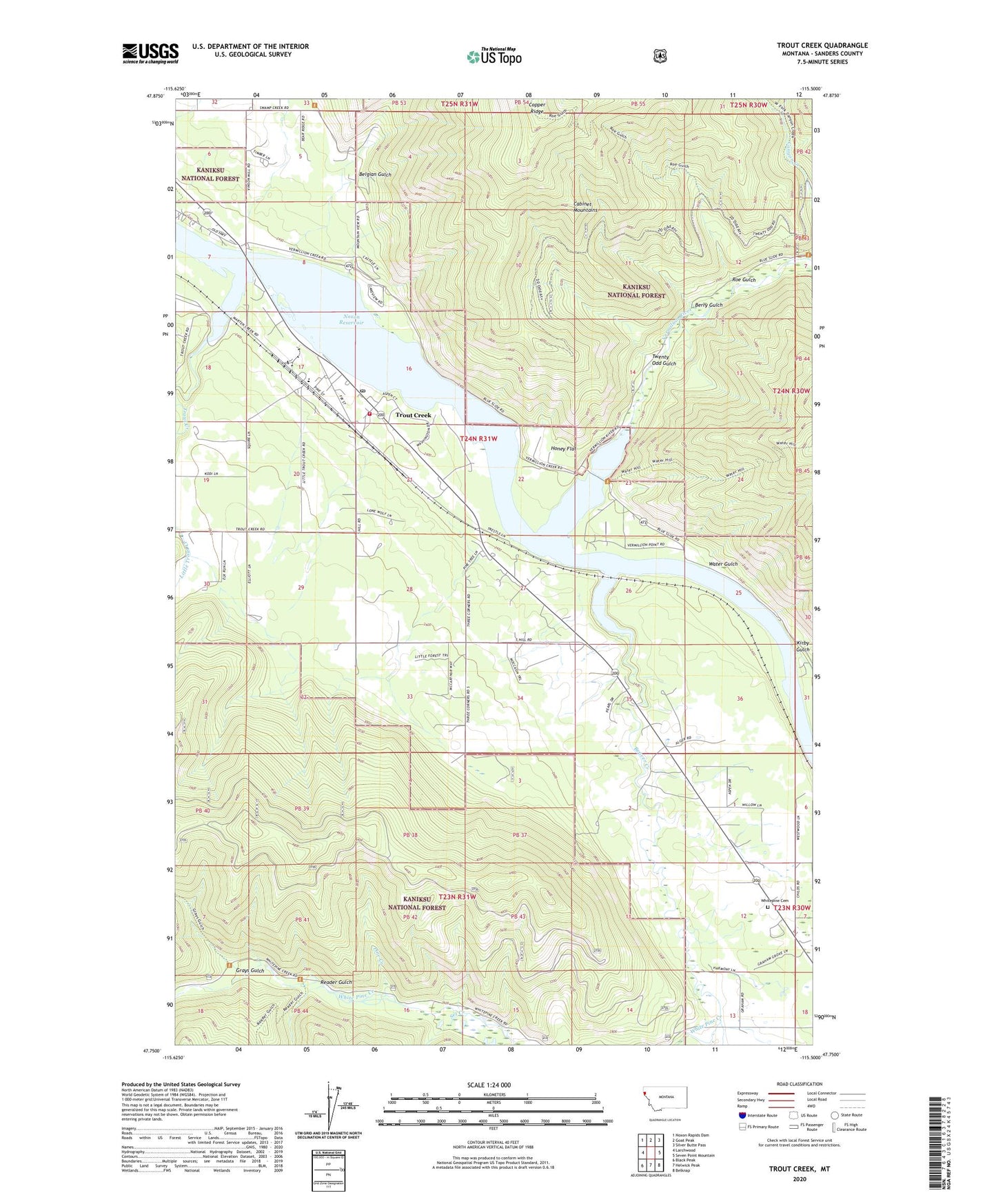 Trout Creek Montana US Topo Map Image