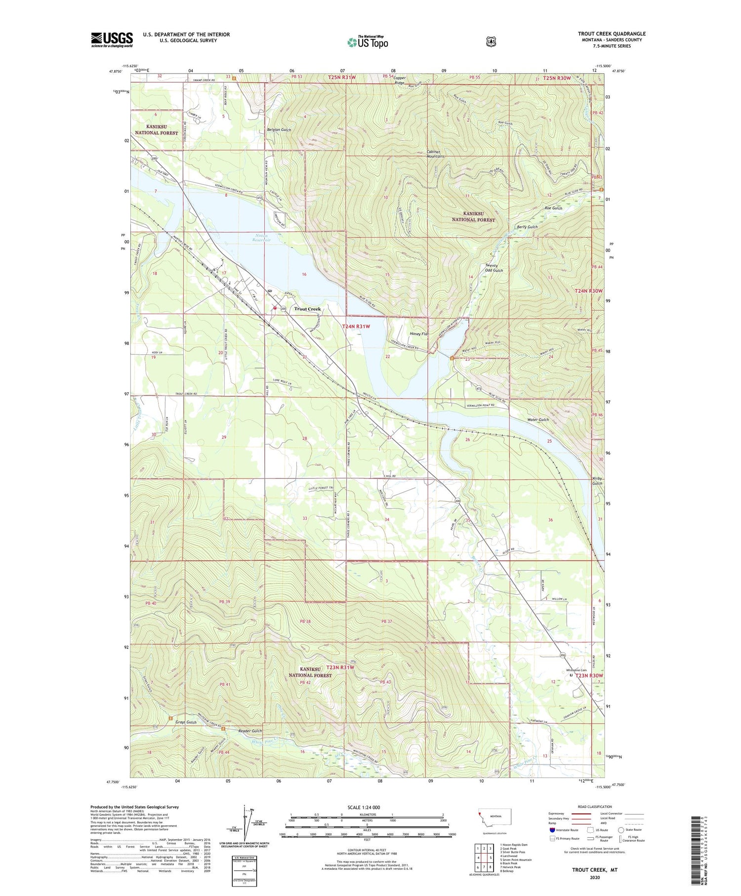 Trout Creek Montana US Topo Map Image