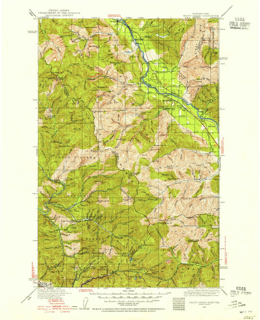 Historic 1932 Trout Creek Montana 30'x30' Topo Map Image