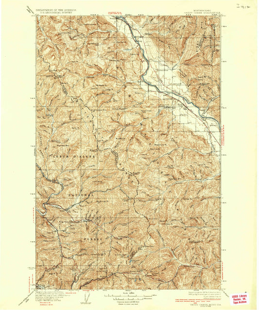 Historic 1936 Trout Creek Montana 30'x30' Topo Map Image