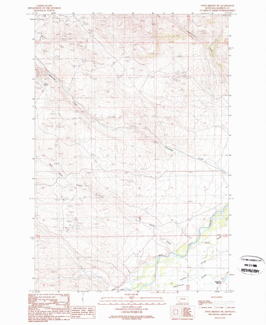 Classic USGS Twin Bridges SW Montana 7.5'x7.5' Topo Map Image