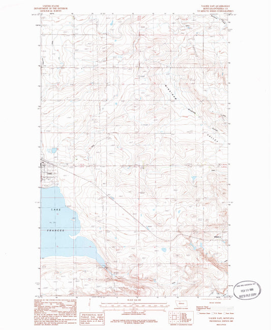 Classic USGS Valier East Montana 7.5'x7.5' Topo Map Image