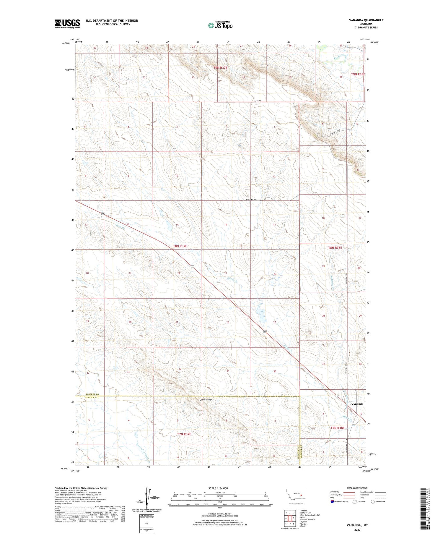 Vananda Montana US Topo Map Image