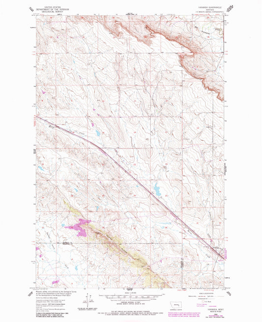 Classic USGS Vananda Montana 7.5'x7.5' Topo Map Image