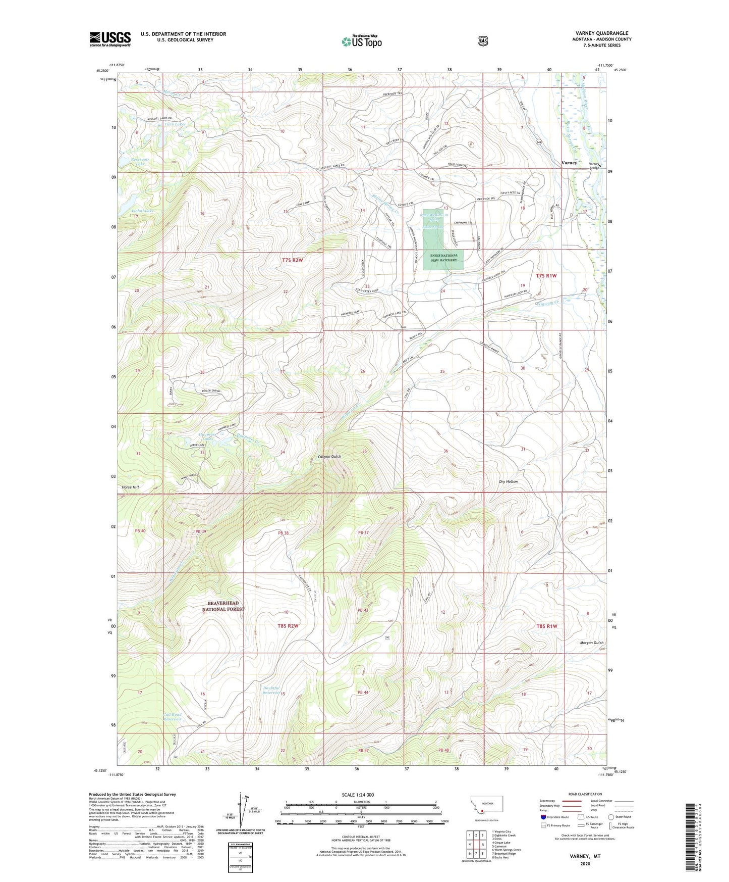 Varney Montana US Topo Map Image