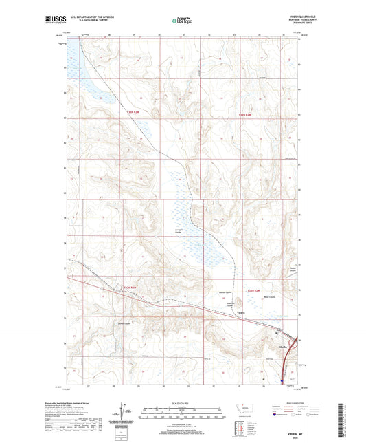 Virden Montana US Topo Map Image