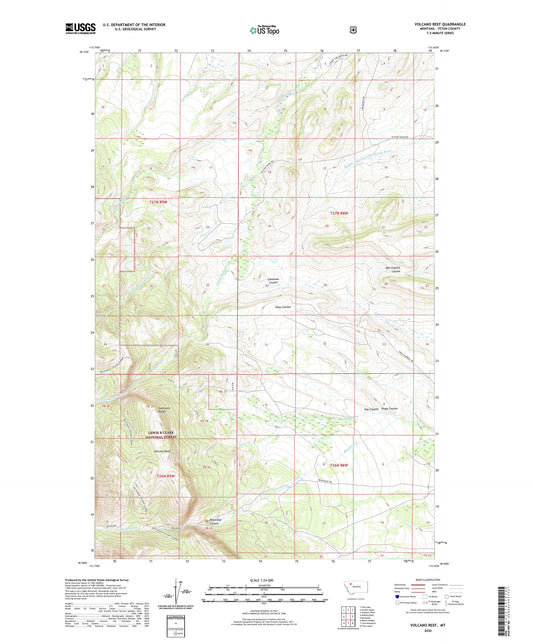 Volcano Reef Montana US Topo Map Image