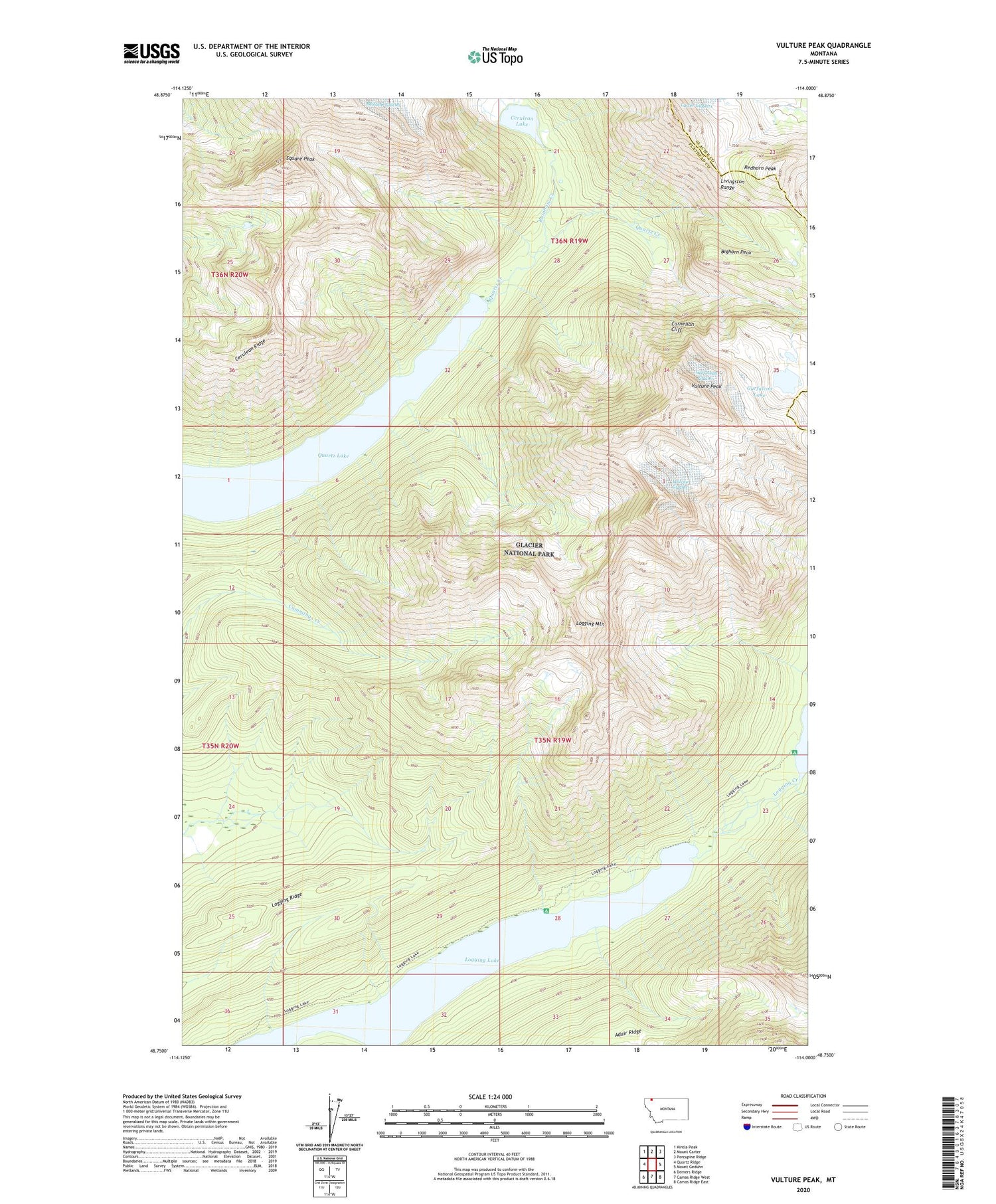 Vulture Peak Montana US Topo Map Image