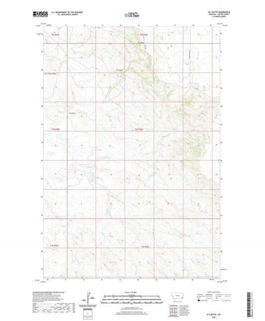 W L Butte Montana US Topo Map Image