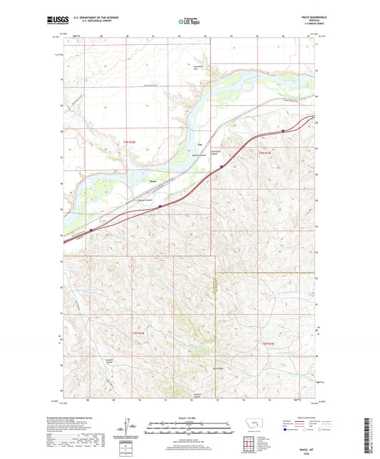 Waco Montana US Topo Map Image