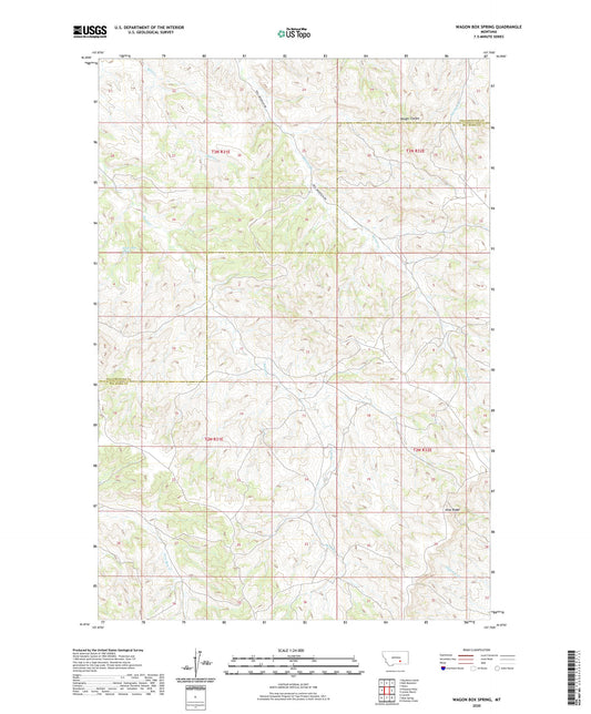 Wagon Box Spring Montana US Topo Map Image