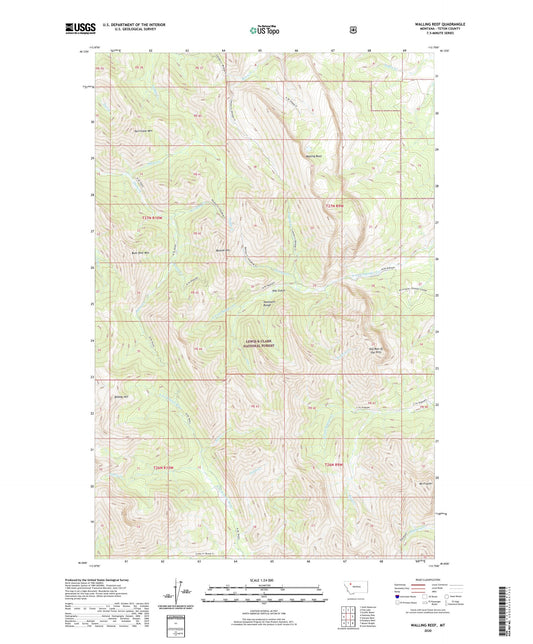 Walling Reef Montana US Topo Map Image