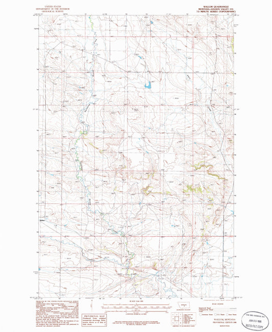 Classic USGS Wallum Montana 7.5'x7.5' Topo Map Image